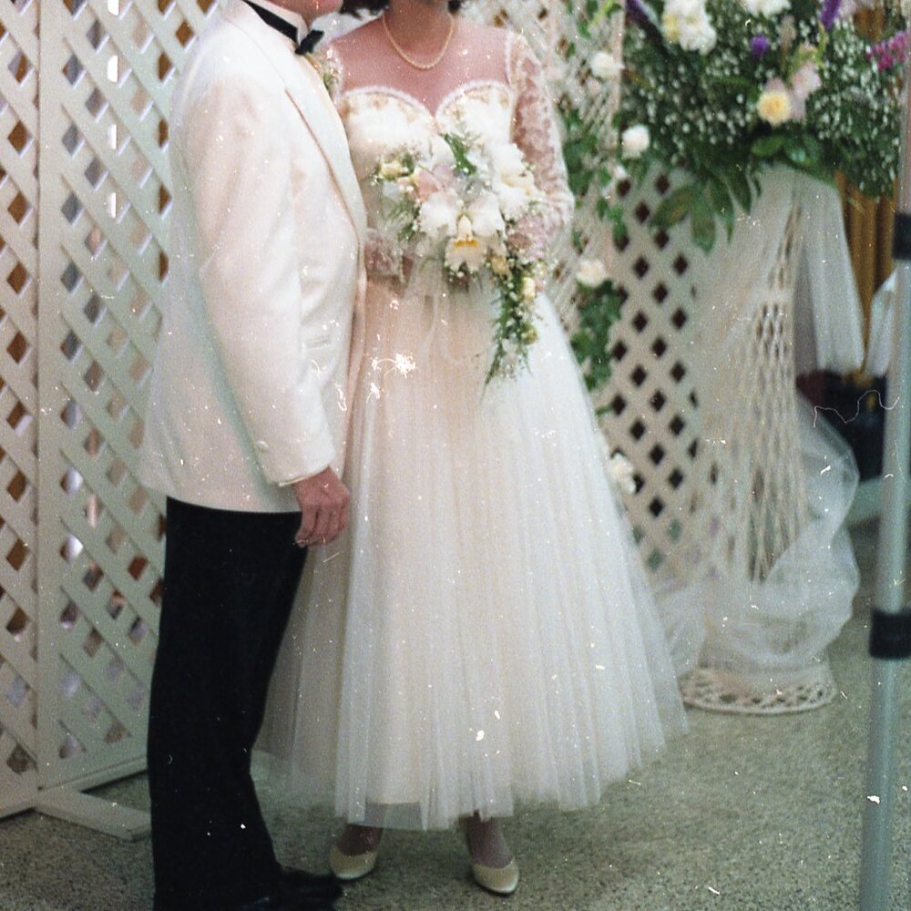 Vintage 1957 Wedding Gown & Juliet Cap